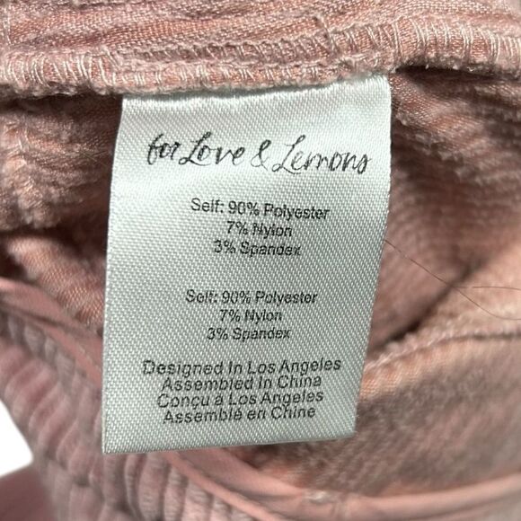 NWT For Love and Lemon’s Pink Corduroy High Rise Slim Cut Trousers Size Large - Picture 6 of 8